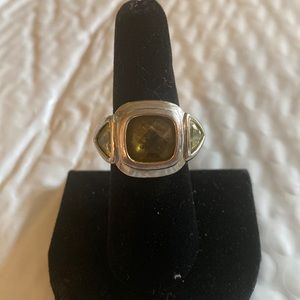 Silver with topaz and citrine colored stones